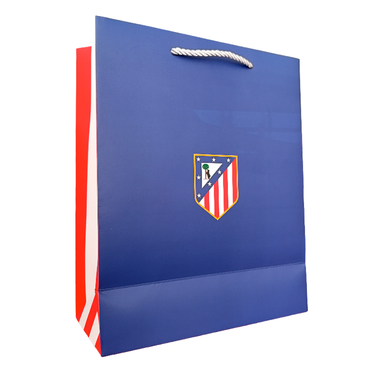 Large gift bag blue crest side red and white 30x12x40 cm image number null
